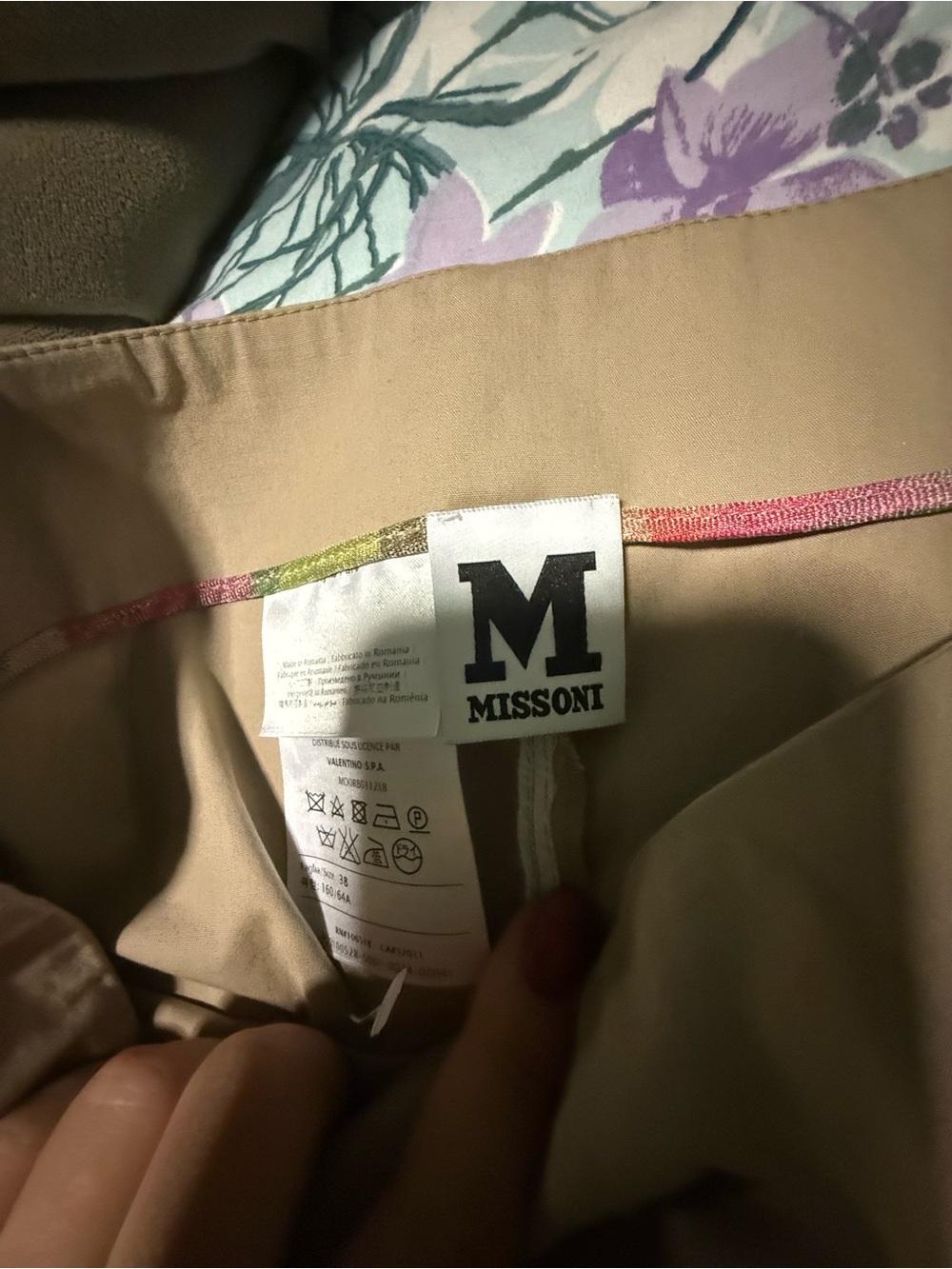 NWOT M Missoni Beige Straight-Leg Trousers - Picture 3 of 5